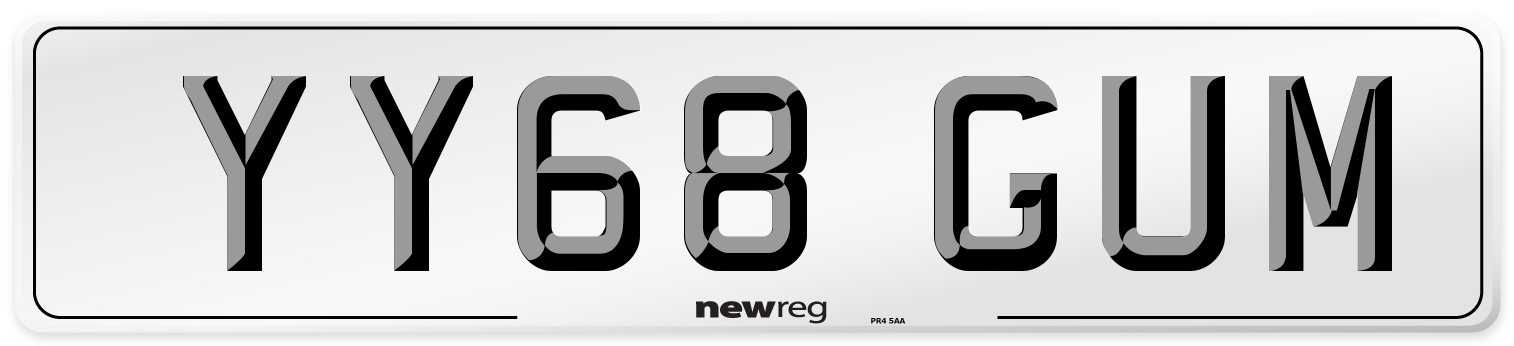 YY68 GUM Number Plate from New Reg